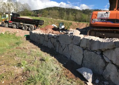 M.P.T.P construction mur d’enrochement dans les Vosges